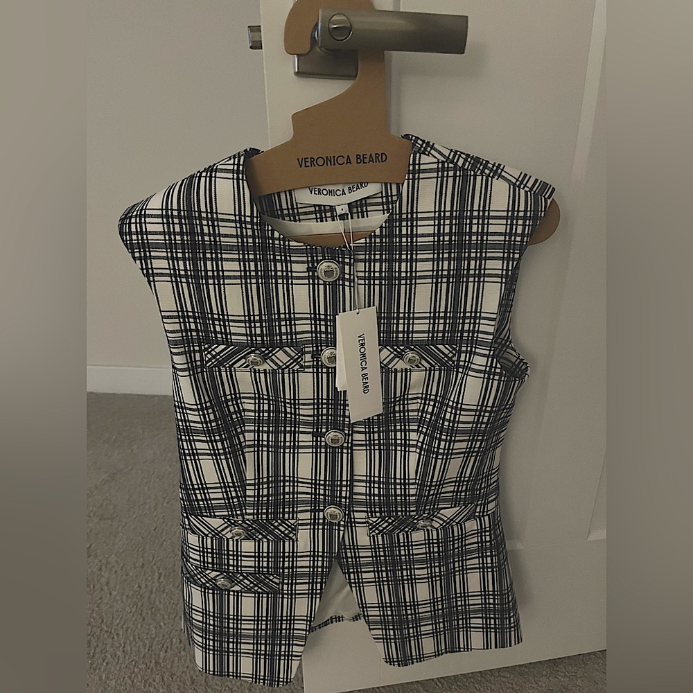 Veronica Beard Tamara plaid vest - new with tags